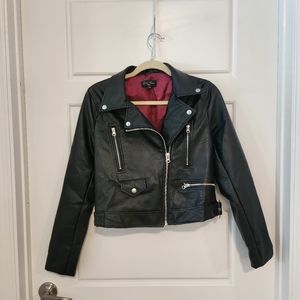 Black Moto Jacket with Silver Details